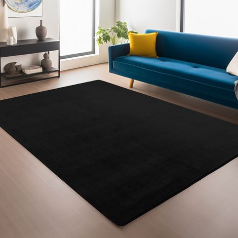 Tapis Plush Joy - 240 cm x 340 cm - Noir - Ultra Doux et Antidérapant - Élégance Moderne (1/5)