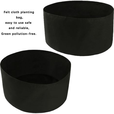 Pot de Culture en Tissé (Felt) - Sac de Culture Fabric 150 Gallon 116cm Diamètre 56cm Hauteur 1mm Épais Noir Réutilisable (1/5)