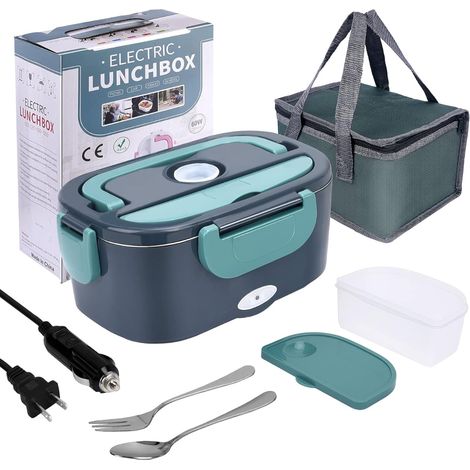 Gamelle Chauffante - Alimentation 220 V Et 12 V - Pour Bureau Voiture Camion - Compatible Avec Boîtes À Repas Standard - 1 Pièce