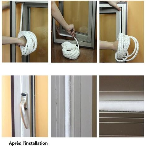 6Mètre Bande de Joint Isolation Fênetre Avec Brosse 9x9mm Pour Fenêtre Porte (1/4)