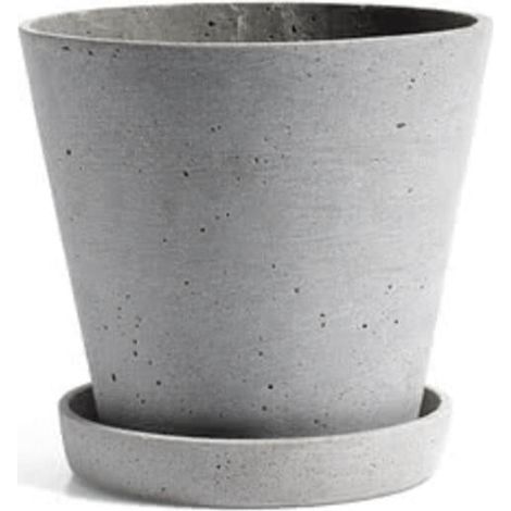 [GEBRAUCHT] B-Ware HAY Blumentopf Übertopf Blumentopf mit Untersetzer grau Polystone groß (1/2)