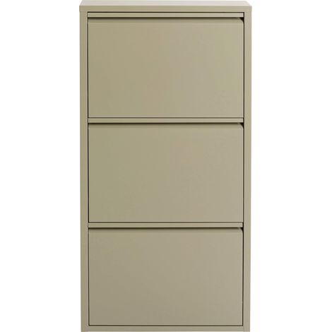 Kare Design scarpiera Caruso, khaki, 3 ante per max. 6 paia, salvaspazio, 103x50x15cm, corridoio, ingresso, stile minimalista, design e praticità (1/5)