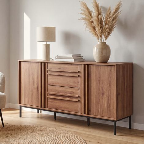 Sideboard Kilmandar 150x40x79 cm Walnussoptik [en.casa] (1/5)