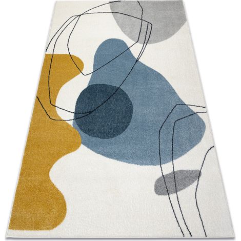 Teppich FUSION 7158 weiß / gelb / blau - Geometrisch, modern, abstrakt multicolour 120x170 cm