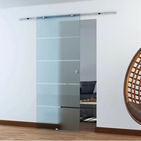 Puerta corredera de vidrio, diseño moderno, luz natural, sistema colgante, aluminio, transparente (1/5)