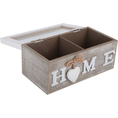 Aufbewahrungsbox für Teebeutel und Schmuck, Schreibtischbehälter (zwei Fächer) (1/5)