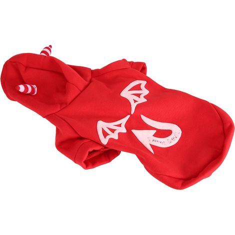 Costume en tissu pour animaux de compagnie avec motif lumineux de personnage maléfique, vêtements d'Halloween pour chien et chat, rouge (1/5)