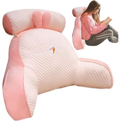 Coussin de lecture - Lapin - 60x45 cm - Déhoussable - Ergonomique - Confortable (1/4)