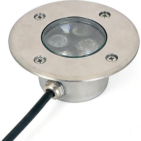 Spot LED encastrable d'extérieur pour la décoration de bassin, 3 W, 330 lm, IP68, pour terrasse, 12 V, corps en acier inoxydable, hauteur seulement 4 cm. (1/5)