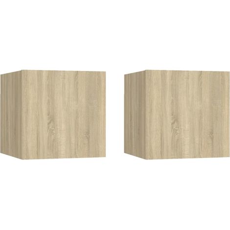 Tables de chevet suspendu 2 pcs Chêne sonoma 30,5x30x30 (1/5)