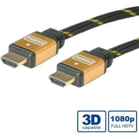 Câble réseau Roline 3m Noir - HDMI High Speed with Ethernet - Video-/Audio-/Netzwerkkabel