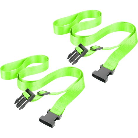 Sangle de bagage réglable avec cadenas à code, ceinture de rangement, sangle de sécurité pour bagages, vert fluorescent (1/5)