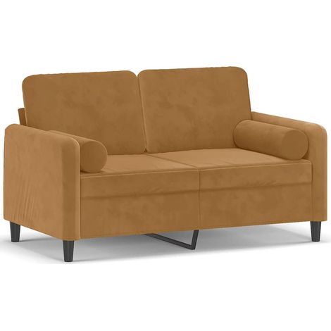 Maison Exclusive - Divano a 2 Posti con Cuscini Marrone 120 cm in Velluto