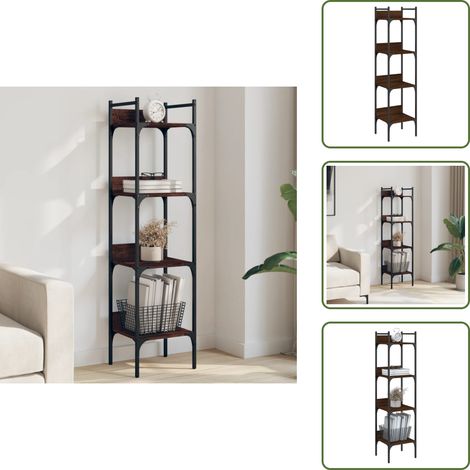 Arredamento - vidaXL Libreria 4 Ripiani Rovere Marrone 35x30x138,5 Legno Multistrato - Spazio