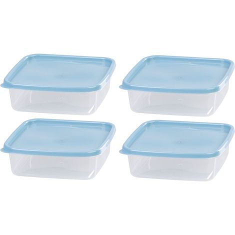 Dose MagicHome Lunchbox Set YH128, Set 4 Stk., 1000 ml, 177x177x58 mm, quadratisch, Clip (1/4)