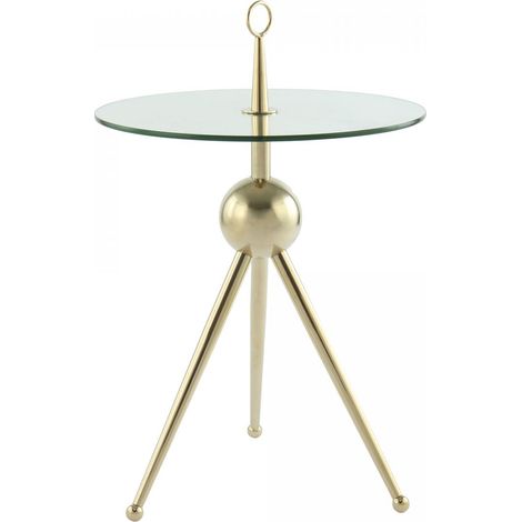 Table basse fait main en acier inoxydable ERO 46x46 or et clair (1/3)