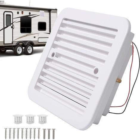 Ventilateur d'extraction pour Caravanes 2,4W 12 V Ventilation d'air Maximale pour Ventilateur de Toit, Ventilateur d'extraction Réversible Latéral Silencieux pour Camping-car, Remorque (Blanc) (1/5)