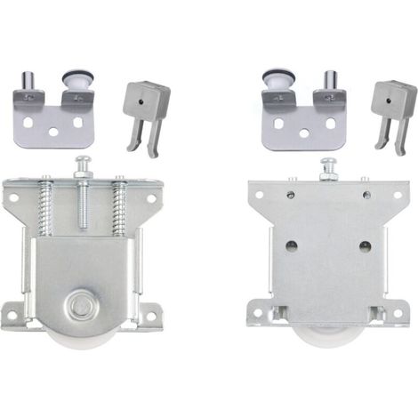 Paar Schiebetürrollen, Schieberäder, Schrankrolle, Möbelgleiträder, für Schränke, Fenster, Schiebetüren (Silber)