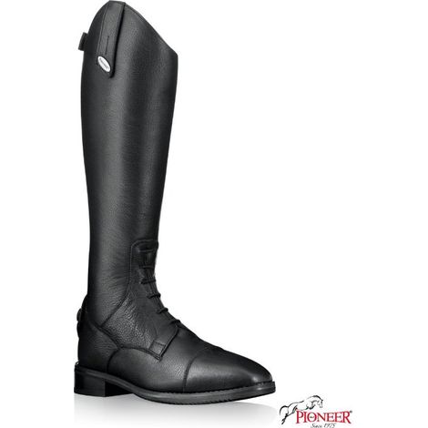 37, Braun: Kinderreitstiefel Modell Iuventas mit Schnürsenkeln aus weichem, genarbtem Kalbsleder (1/3)