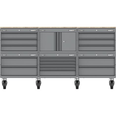 Sealey APMSCCOMBO4 Superline PRO Storage System with Rubber Wood Worktop 2.03m