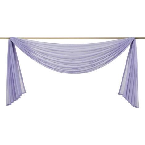 Lot de 1 rideau transversal en voile transparent pour chambre à coucher salon mariage, lilas, 140600cm-Ensoleillé (1/5)