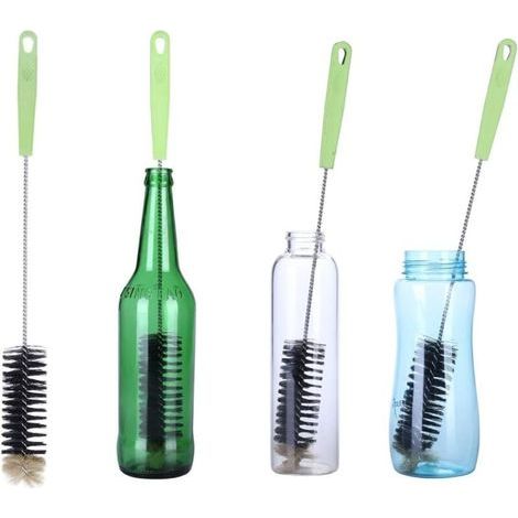 Spazzola per bottiglie extra lunga, lavavetri per bottiglie strette di birra, vino, kombucha, decanter, bottiglie d'acqua, thermos (40 cm) (1/5)