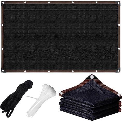 1 Filet d'ombrage, 90% protection solaire, œillets renforcés, perméable à l'eau, pour jardin, terrasse, serre, poulailler (1/5)