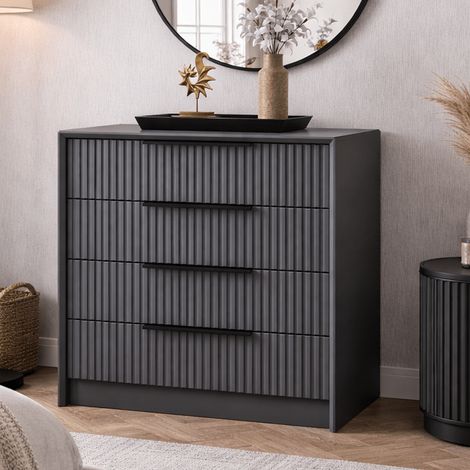 Kommode Kale Luxury Anthrazit Melamin 70x77x45 cm