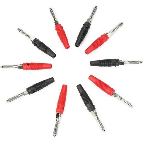 Lot de 10 prises bananes P3008 de 4 mm, compatibles avec les connecteurs de sondes de test d'amplificateurs de haut-parleurs (1/2)