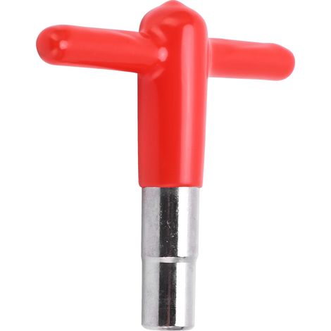 Clé d'accordage en forme de T pour batterie, poignée silicone rouge, accessoire instrument de musique DT-08, outil de réglage ergonomique (1/5)