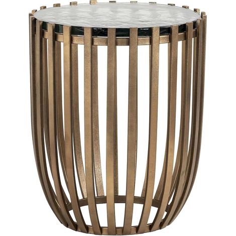 Table d'Appoint Élégante Volante - Bronze éclatant et verre transparent (1/3)