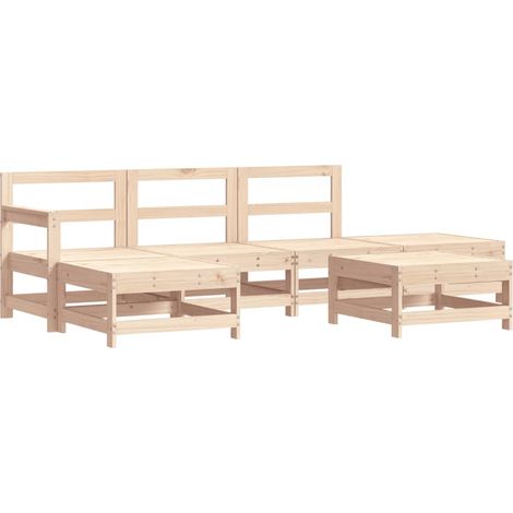 Maison Exclusive - Juego de muebles de jardín 6 piezas madera mac (1/5)