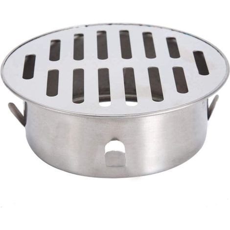 Stainless Steel Floor Drain, Balcony Round Sink Anti-blocking Removable Floor Drain for Outdoor Garden Drain Pipe Exhaust Pipe Roof Balcony Use(110 Flat Mouth)