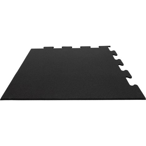 Dalle puzzle pour sol sportif - 106x106cm - 10mm - Noir - Pièce d'angle