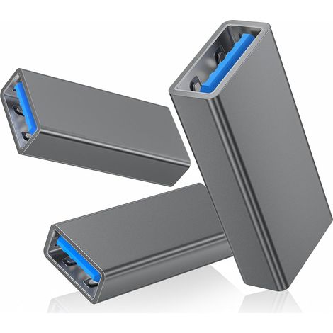 Adaptateur USB Femelle vers Femelle 3-Pack,Prolongateur Coupleur (1/5)