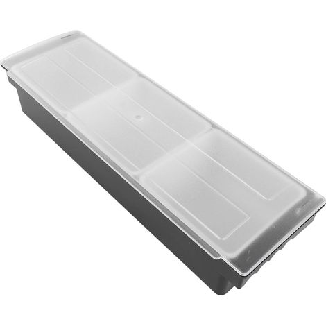 Boîte à épices de cuisine avec couvercle, grilles multiples, pour sel, sucre, noix, bonbons, fruits secs, noir, 3 compartiments (1/5)
