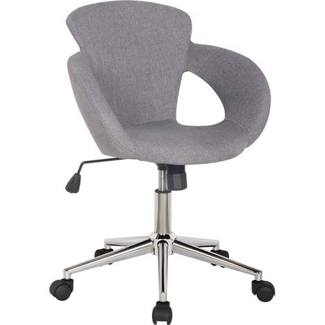 Tabouret à roulettes / de travail Marius tissu gris (1/5)