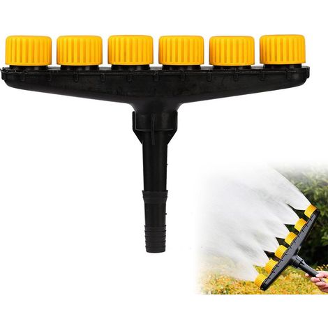 Juego de aspersores de alta presión de 6 cabezales y boquillas de riego ajustables con abrazaderas para manguera, ideales para hortalizas y plantas. (1/5)
