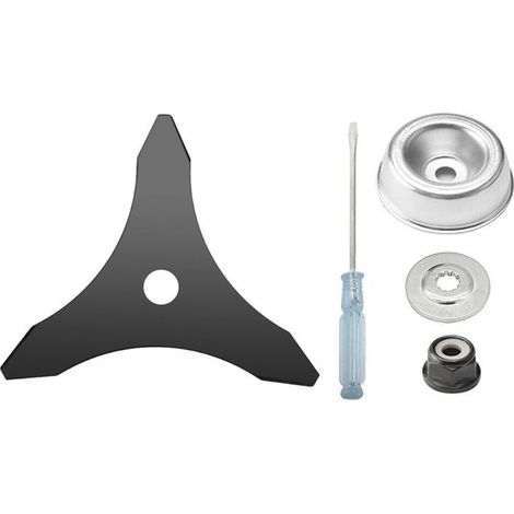 Kit d'entretien avec lame de débroussailleuse et adaptateur pour tondeuse à gazon - (1/5)