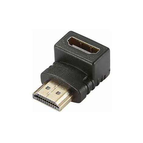 Adaptateur HDMI coudé à 270° vertical connecteur or (1/3)