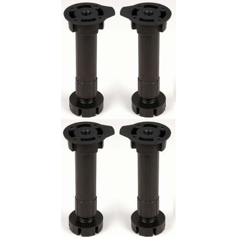 Pied de meuble vérin réglable 4x – Capacité 300kg – Hauteur ajustable 144-165mm – Base plastique à visser pour cuisine et salle de bain (1/5)