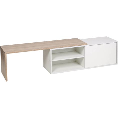 Tavolino "Melinda" - Bianco/Rovere
