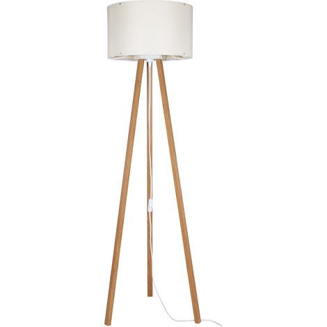 Lampada da terra PIKO treppiede legno crema 136cm E27 (1/4)