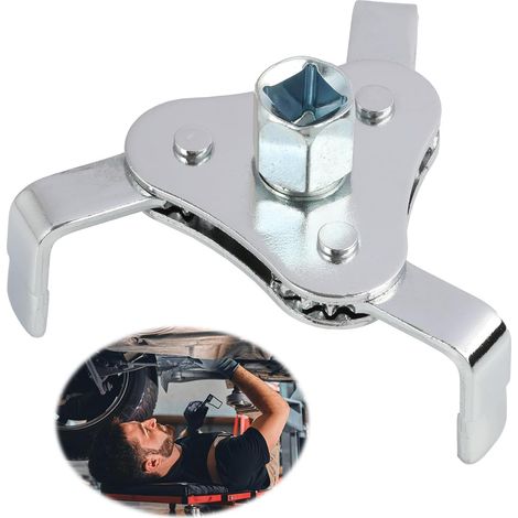Clé Filtre à Huile 3 Griffes Réglable, Clé à Filtre à Huile Réglable 3 Bras, Outil de Démontage pour Filtres à Huile Vissables de 64-116mm, Construction en Acier, pour Voitures et Camions (1/5)