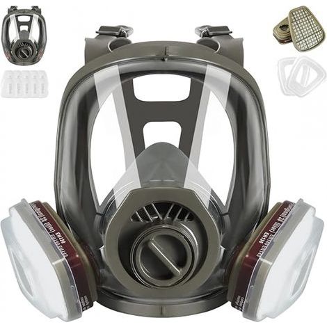Masque respiratoire réutilisable avec filtre, 6800, protection respiratoire contre les gaz, anti-poussière pour peinture, soudure, vapeurs organiques, résine époxy et ponçage.