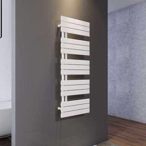 SONNI Termoarredo Scaldasalviette 1314x500m Bianca Radiatore Acqua Calda Design Laterale Verticale Scaldasalviette Connessione laterale (1/5)