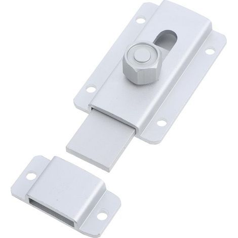 Verrou de porte coulissante robuste et loquet de portail rabattable en alliage d'aluminium pour portes intérieures/extérieures, abri de jardin, salle de bain, garage (argenté) (1/5)