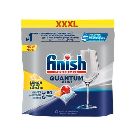 FINISH QUANTUM ALL IN ONE LIMONE PASTIGLIE PER LAVASTOVIGLIE IN CONFEZIONE 60 PZ (1/2)