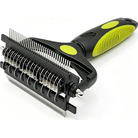 Set per la toelettatura degli animali domestici 3 in 1: pettine per il sottopelo, pettine districante e spazzola per la rimozione del pelo, per gatti, cani e cavalli, rimuove nodi e grovigli (1/5)