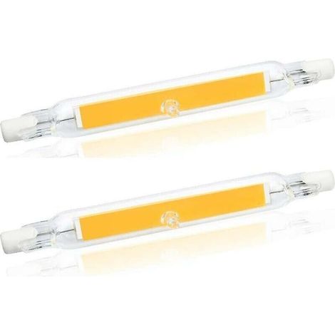 Vtizikl R7s 78 mm LED 5 W blanc chaud 3000 K, R7s Cob LED linéaire remplacer crayon halogène 40 W 50 W, R7s LED 78 mm ampoule mince, lot de 2